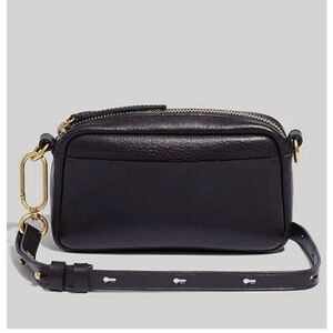 Madewell Womens $118 The Leather Carabiner Mini Crossbody Bag Black NC270